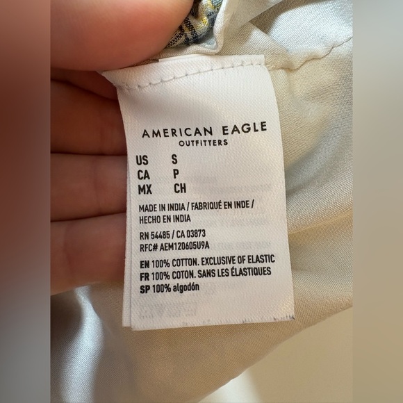 American Eagle Dress Plaid Cottagecore Country Western Babydoll Mini Dress Sz S - Picture 8 of 8